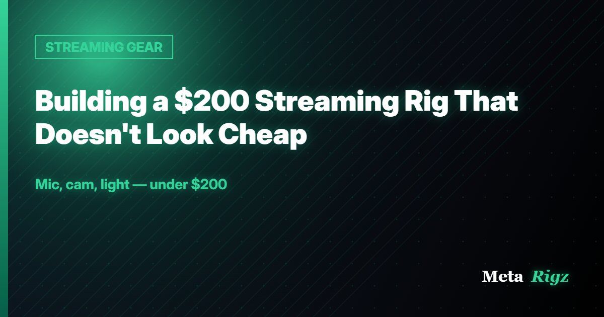STREAMING GEAR: Building a $200 Streaming Rig That Doesn't Look Cheap