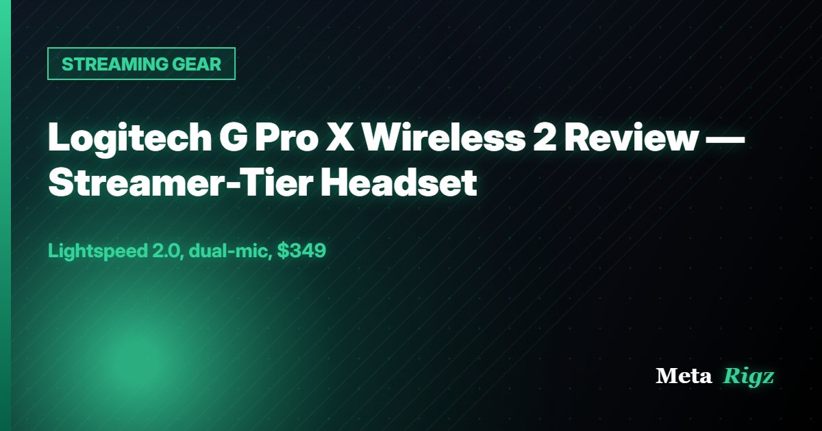 STREAMING GEAR: Logitech G Pro X Wireless 2 Review — Streamer-Tier Headset