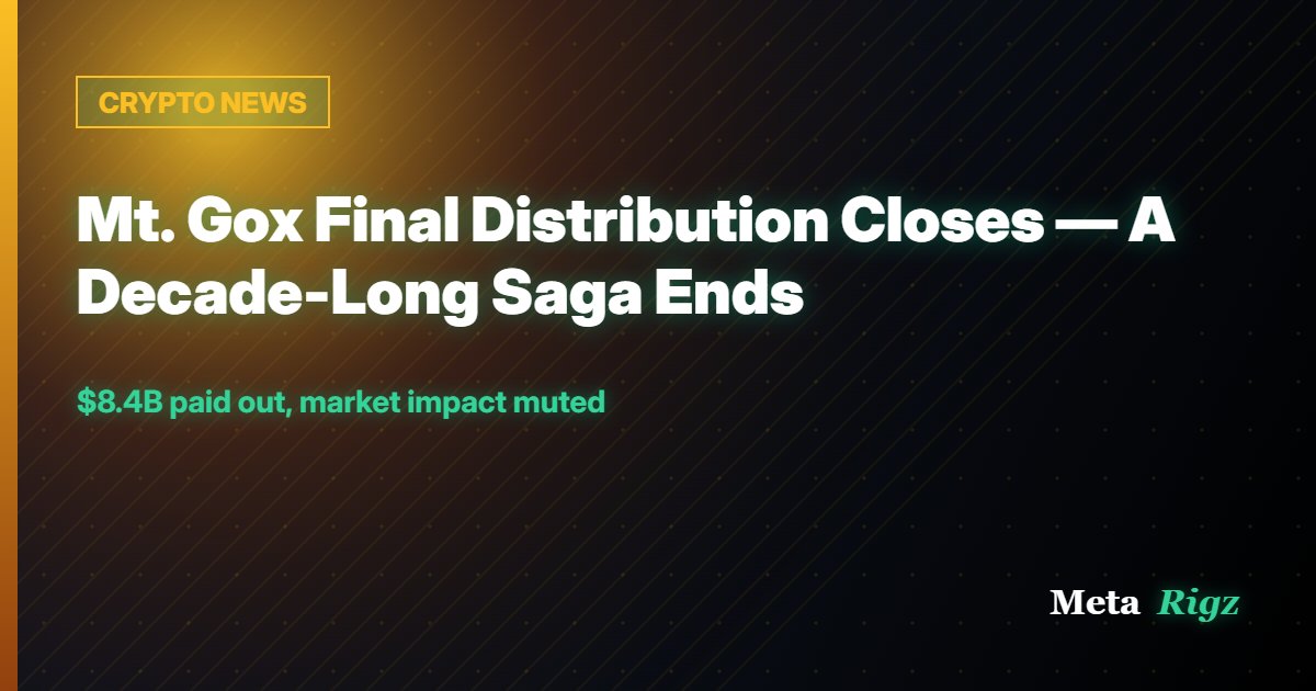 CRYPTO NEWS: Mt. Gox Final Distribution Closes — A Decade-Long Saga Ends