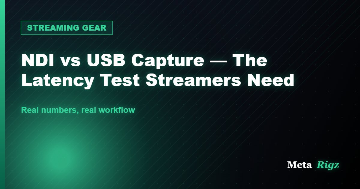 STREAMING GEAR: NDI vs USB Capture — The Latency Test Streamers Need