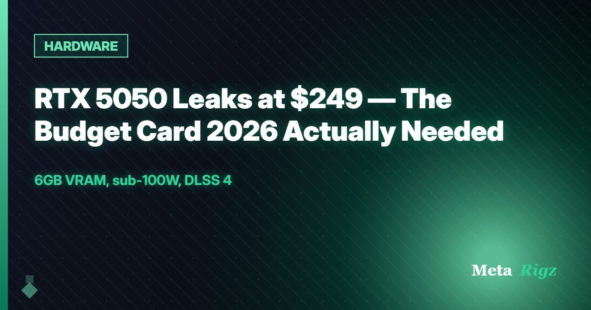 RTX 5050 Leaks at $249 — The Budget Card 2026 Actually Needed