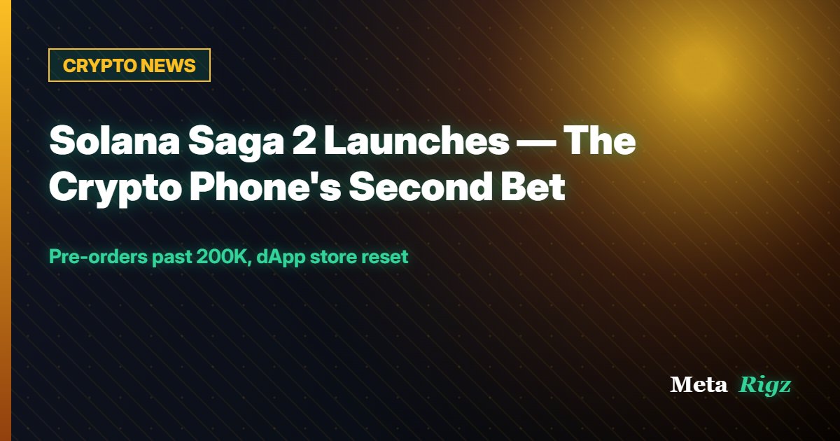 CRYPTO NEWS: Solana Saga 2 Launches — The Crypto Phone's Second Bet