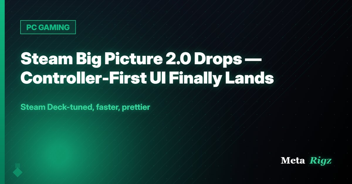 PC GAMING: Steam Big Picture 2.0 Drops — Controller-First UI Finally Lands